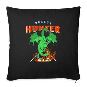 Dragon Spits Fire Gift Cartoon Character - Sofa pillowcase 17,3'' x 17,3'' (45 x 45 cm) - black - Front