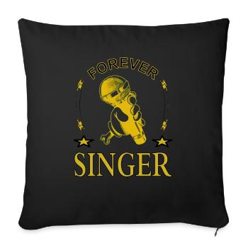 Singen ich singe gern Geschenkidee Sänger Geschenk - Sofakissenbezug 45 x 45 cm - Schwarz - Vorne