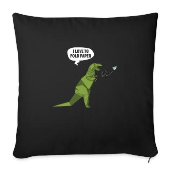 Origami Japanese Art Folding Crane Paper - Sofa pillowcase 17,3'' x 17,3'' (45 x 45 cm) - black - Front