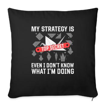 Origami Japanese Art Folding Crane Paper - Sofa pillowcase 17,3'' x 17,3'' (45 x 45 cm) - black - Front