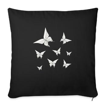 Origami Japanese Art Folding Crane Paper - Sofa pillowcase 17,3'' x 17,3'' (45 x 45 cm) - black - Front