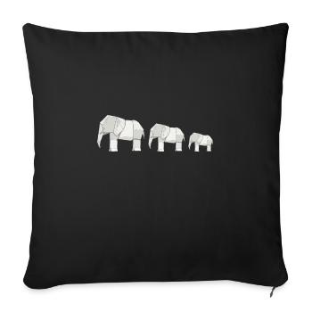 Origami Japanese Art Folding Crane Paper - Sofa pillowcase 17,3'' x 17,3'' (45 x 45 cm) - black - Front