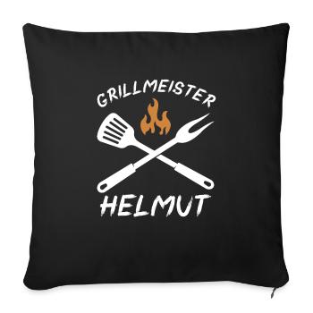 Grillmeister Helmut - Sofakissenbezug 45 x 45 cm - Schwarz - Vorne