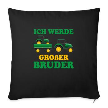 Großer Bruder 2023 Traktor Schwangerschaft - Sofakissenbezug 45 x 45 cm - Schwarz - Vorne