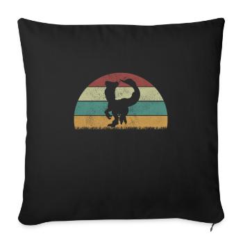 Deinonychus Dinosaur Children Dino Gift - Sofa pillowcase 17,3'' x 17,3'' (45 x 45 cm) - black - Front