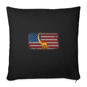 Diplodocus Dinosaur Children Dino Gift - Sofa pillowcase 17,3'' x 17,3'' (45 x 45 cm) - black - Front