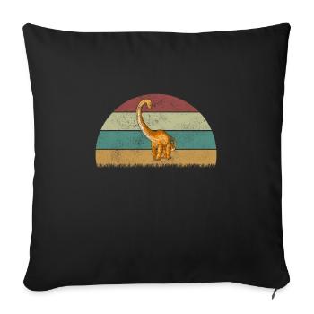 Diplodocus Dinosaur Children Dino Gift - Sofa pillowcase 17,3'' x 17,3'' (45 x 45 cm) - black - Front