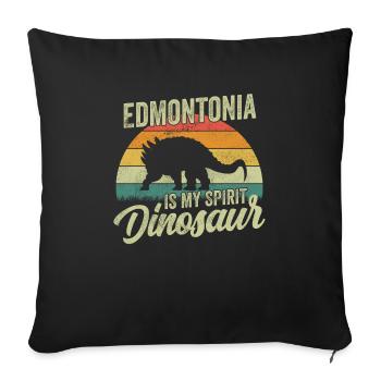 Edmontonia Dinosaur Children Dino Gift - Housse de coussin décorative 45 x 45 cm - noir - Devant