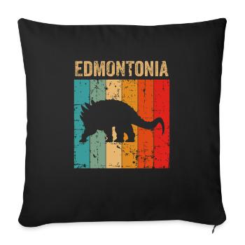 Edmontonia Dinosaur Children Dino Gift - Housse de coussin décorative 45 x 45 cm - noir - Devant
