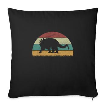 Edmontonia Dinosaur Children Dino Gift - Housse de coussin décorative 45 x 45 cm - noir - Devant
