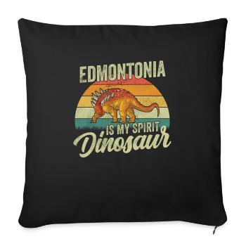 Edmontonia Dinosaur Children Dino Gift - Housse de coussin décorative 45 x 45 cm - noir - Devant