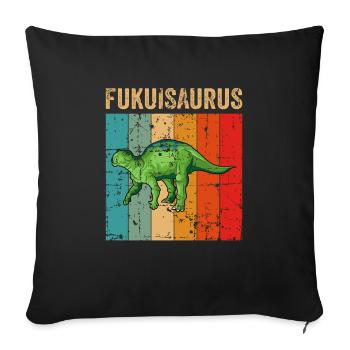 Fukuisaurus Dinosaur Children Dino Gift - Sofa pillowcase 17,3'' x 17,3'' (45 x 45 cm) - black - Front