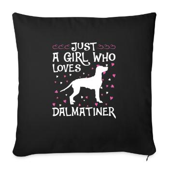 Propriétaire de chien de chien dalmate - Housse de coussin décorative 45 x 45 cm - noir - Devant