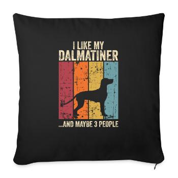 Propriétaire de chien de chien dalmate - Housse de coussin décorative 45 x 45 cm - noir - Devant