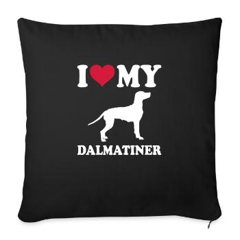 Propriétaire de chien de chien dalmate - Housse de coussin décorative 45 x 45 cm - noir - Devant