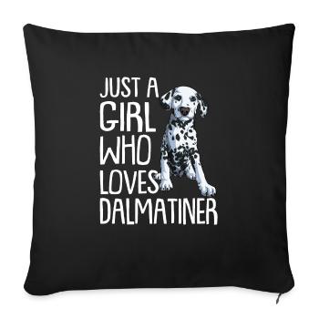 Propriétaire de chien de chien dalmate - Housse de coussin décorative 45 x 45 cm - noir - Devant