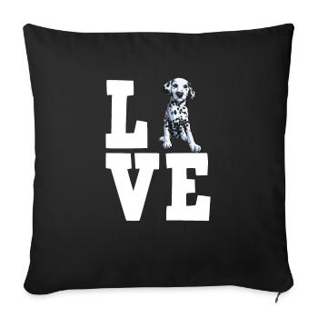 Propriétaire de chien de chien dalmate - Housse de coussin décorative 45 x 45 cm - noir - Devant