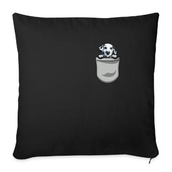 Propriétaire de chien de chien dalmate - Housse de coussin décorative 45 x 45 cm - noir - Devant