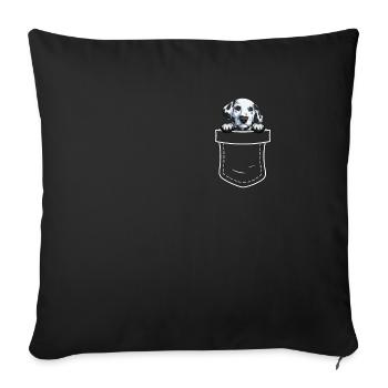 Propriétaire de chien de chien dalmate - Housse de coussin décorative 45 x 45 cm - noir - Devant
