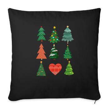 Heart Christmas tree - Sofa pillowcase 17,3'' x 17,3'' (45 x 45 cm) - black - Front
