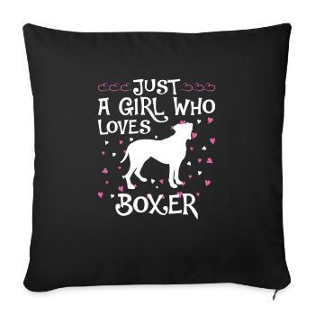 Propriétaire de chien boxeur allemand - Housse de coussin décorative 45 x 45 cm - noir - Devant
