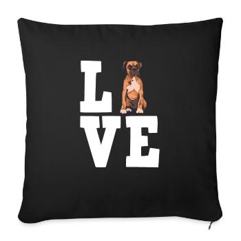 Propriétaire de chien boxeur allemand - Housse de coussin décorative 45 x 45 cm - noir - Devant