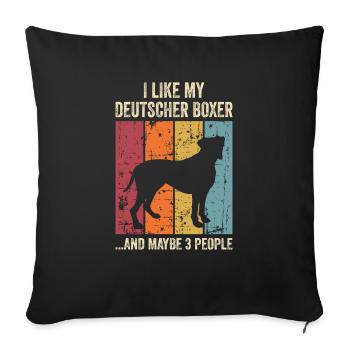 Propriétaire de chien boxeur allemand - Housse de coussin décorative 45 x 45 cm - noir - Devant