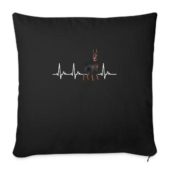 Doberman Dog Dog Propriétaire de chien - Housse de coussin décorative 45 x 45 cm - noir - Devant