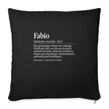 Fabio Definition Namenstag Geburtstag Name - Sofakissenbezug 45 x 45 cm - Schwarz - Vorne