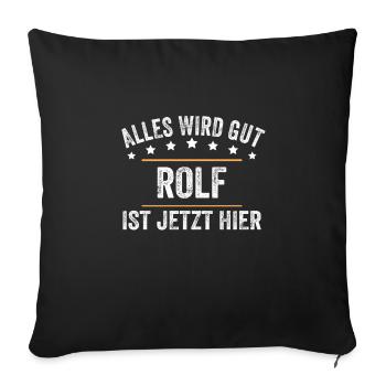 Rolf Vorname Name Geburtstag - Sofakissenbezug 45 x 45 cm - Schwarz - Vorne