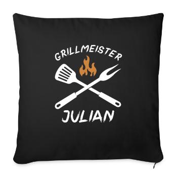 Grillmeister Julian - Sofakissenbezug 45 x 45 cm - Schwarz - Vorne