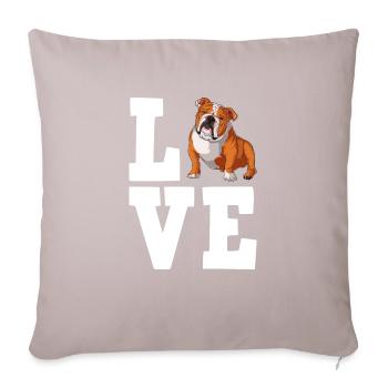 Deutsch Bulldog Dog Dog Propriétaire - Housse de coussin décorative 45 x 45 cm - taupe clair - Devant