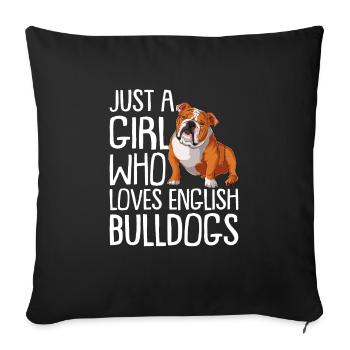 Deutsch Bulldog Dog Dog Propriétaire - Housse de coussin décorative 45 x 45 cm - noir - Devant