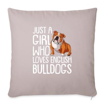 Deutsch Bulldog Dog Dog Propriétaire - Housse de coussin décorative 45 x 45 cm - taupe clair - Devant