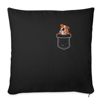 Deutsch Bulldog Dog Dog Propriétaire - Housse de coussin décorative 45 x 45 cm - noir - Devant