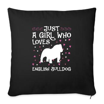Deutsch Bulldog Dog Dog Propriétaire - Housse de coussin décorative 45 x 45 cm - noir - Devant