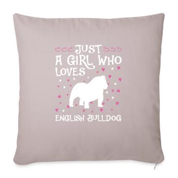 Deutsch Bulldog Dog Dog Propriétaire - Housse de coussin décorative 45 x 45 cm - taupe clair - Devant