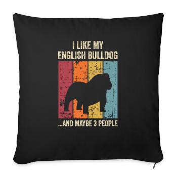 Deutsch Bulldog Dog Dog Propriétaire - Housse de coussin décorative 45 x 45 cm - noir - Devant
