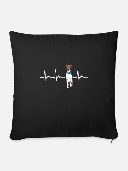 Foxterrier Hund Dog Hundehalter - Sofakissenbezug 45 x 45 cm - Schwarz