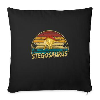 Stegosaurus Dinosaur Children Dino Gift - Sofa pillowcase 17,3'' x 17,3'' (45 x 45 cm) - black - Front