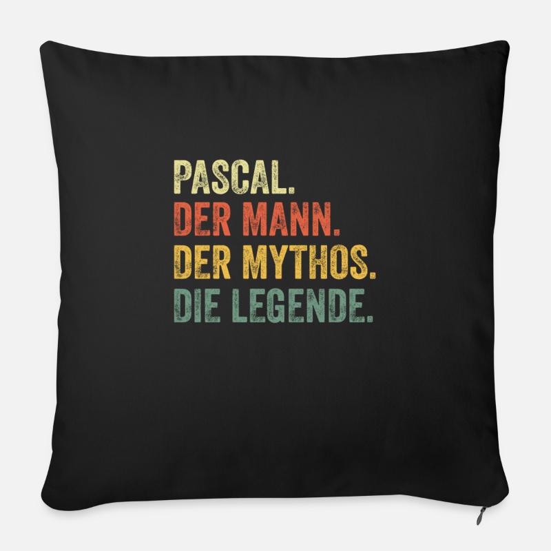 Pascal Mann Mythos Legende Vorname Name - Sofakissenbezug 45 x 45 cm - Schwarz