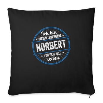 Ich bin dieser legendärer Norbert Name - Sofakissenbezug 45 x 45 cm - Schwarz - Vorne