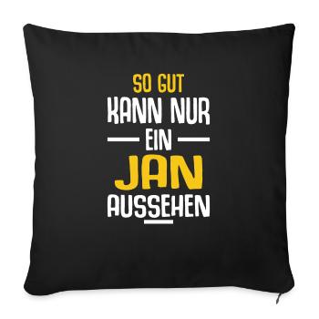 Jan Vorname Name Geburtstag - Sofakissenbezug 45 x 45 cm - Schwarz - Vorne