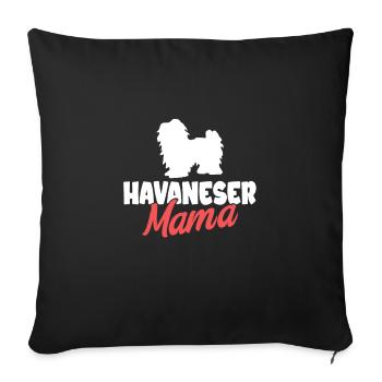 Propriétaire de chien de chien havanais - Housse de coussin décorative 45 x 45 cm - noir - Devant