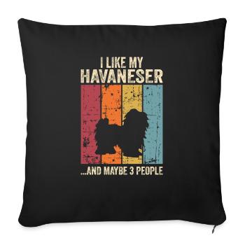 Havanese Dog Dog Dog Owner - Sofa pillowcase 17,3'' x 17,3'' (45 x 45 cm) - black - Front