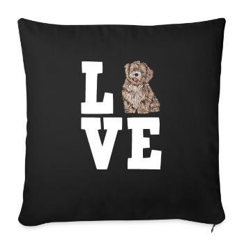 Havanese Dog Dog Dog Owner - Sofa pillowcase 17,3'' x 17,3'' (45 x 45 cm) - black - Front