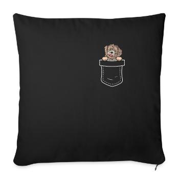 Propriétaire de chien de chien havanais - Housse de coussin décorative 45 x 45 cm - noir - Devant