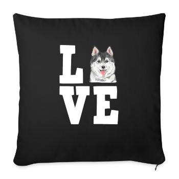 Husky Dog Dog Propriétaire de chien - Housse de coussin décorative 45 x 45 cm - noir - Devant