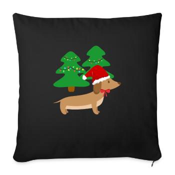 Funny Cute Christmas Dachshund Christmas Gesch - Sofa pillowcase 17,3'' x 17,3'' (45 x 45 cm) - black - Front