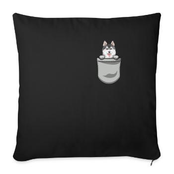 Husky Dog Dog Propriétaire de chien - Housse de coussin décorative 45 x 45 cm - noir - Devant